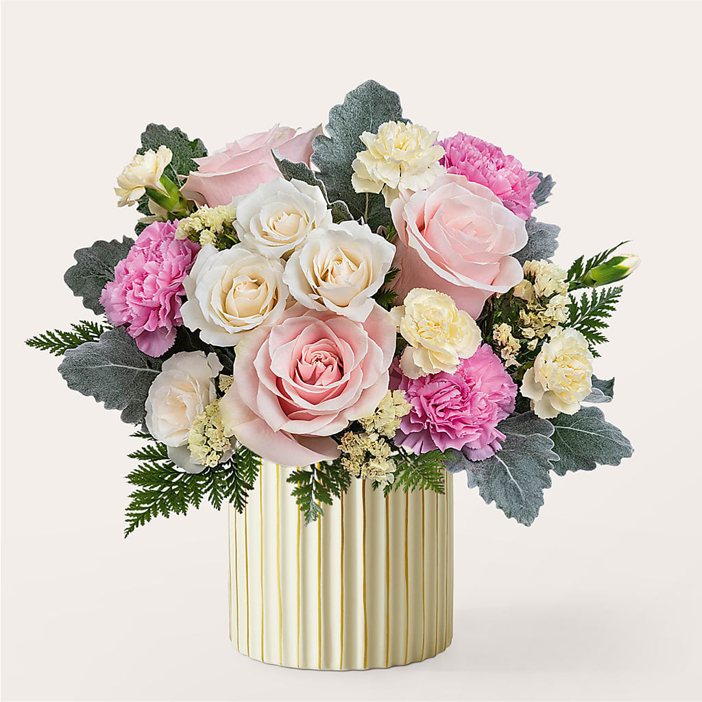 Blissful Moments Bouquet with Ivory Vase – Loop Flower Studio, Chicago IL