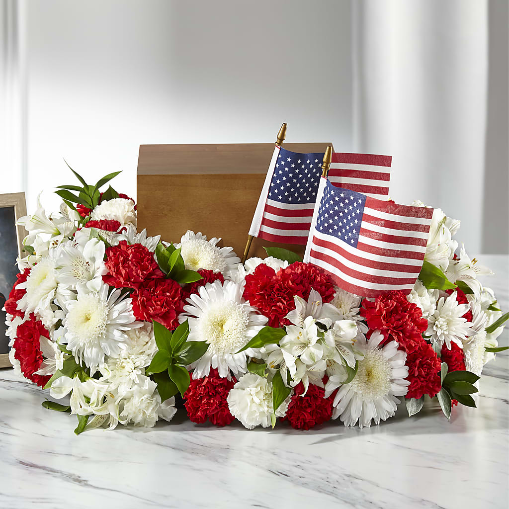 Spirit of Patriotism Cremation Adornment – Loop Flower Studio, Chicago IL
