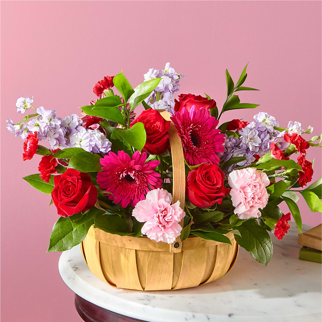 Pink Picnic Basket – Loop Flower Studio, Chicago IL