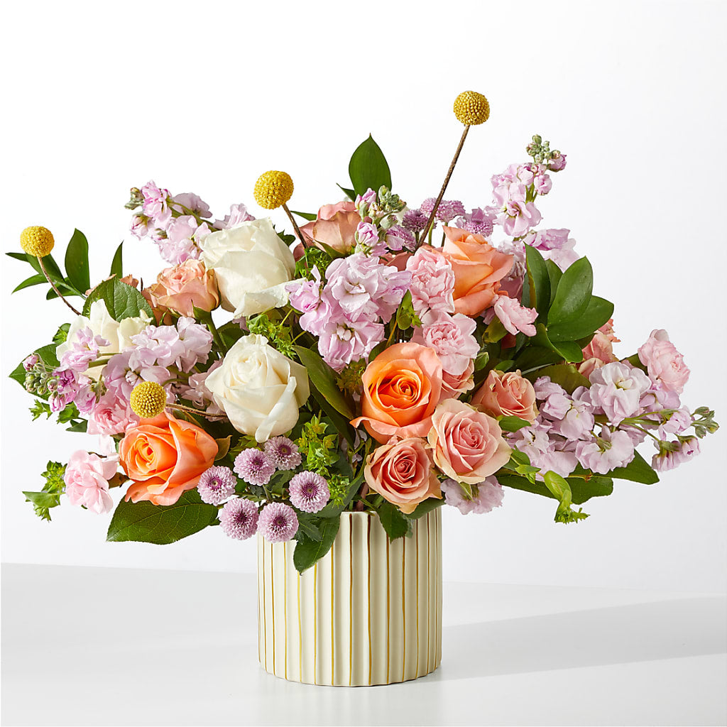 French Market Bouquet with Ivory Vase – Loop Flower Studio, Chicago IL