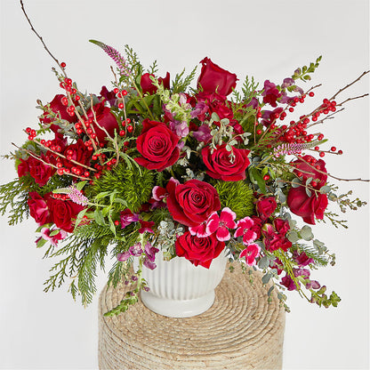 Big Red Bow Bouquet –  Loop Flower Studio, Chicago IL