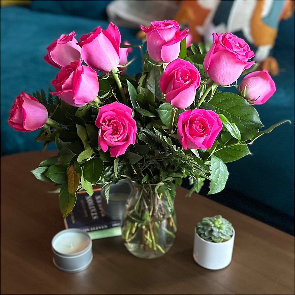 Long Stem Pink Rose Bouquet –  Loop Flower Studio, Chicago IL