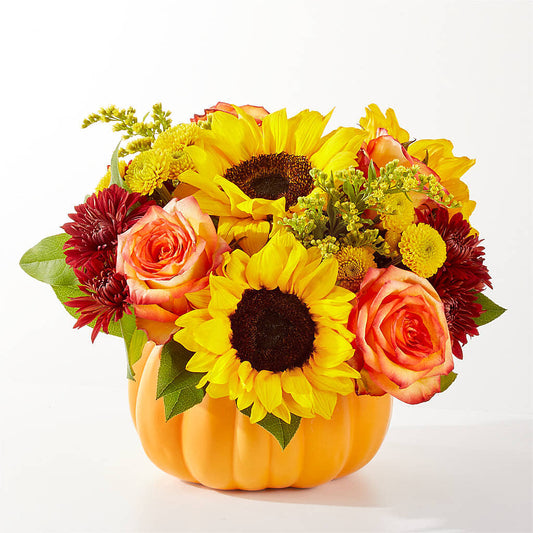 Golden Gourd Pumpkin Bouquet –  Loop Flower Studio, Chicago IL
