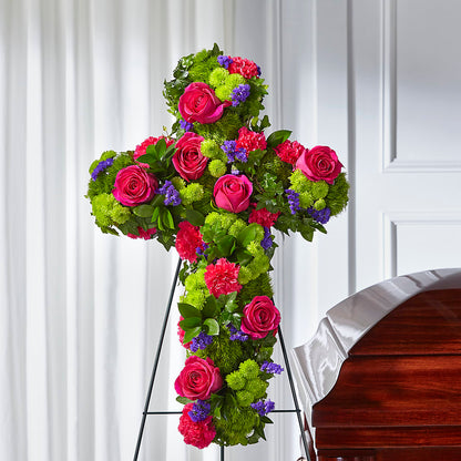 Tribute Rose Floral Cross –  Loop Flower Studio, Chicago IL