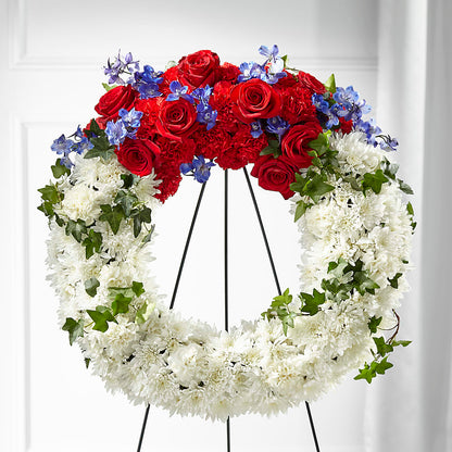 Patriotic Passion Wreath –  Loop Flower Studio, Chicago IL