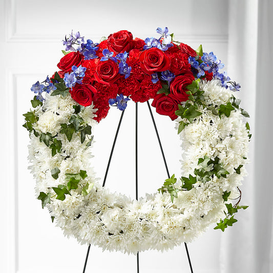 Patriotic Passion Wreath –  Loop Flower Studio, Chicago IL