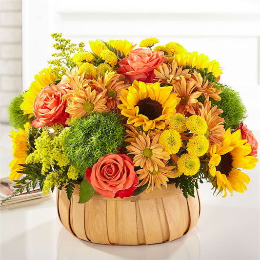 Harvest Sunflower Basket –  Loop Flower Studio, Chicago IL