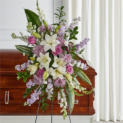 Grateful Hearts Standing Spray –  Loop Flower Studio, Chicago IL