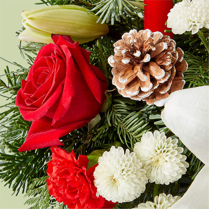 Seasonal Festivities Centerpiece –  Loop Flower Studio, Chicago IL