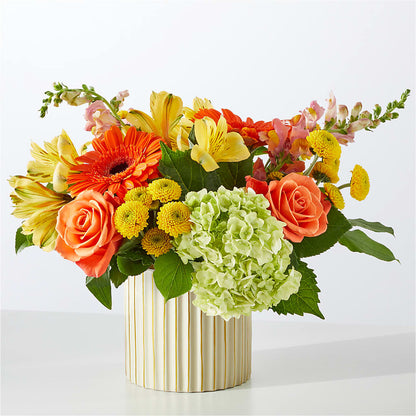 Autumn Sunshine Bouquet with Ivory Vase –  Loop Flower Studio, Chicago IL