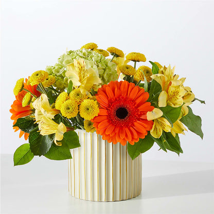 Autumn Sunshine Bouquet with Ivory Vase –  Loop Flower Studio, Chicago IL