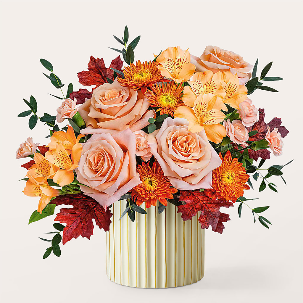 Spiced Latte Bouquet with Ivory Vase –  Loop Flower Studio, Chicago IL