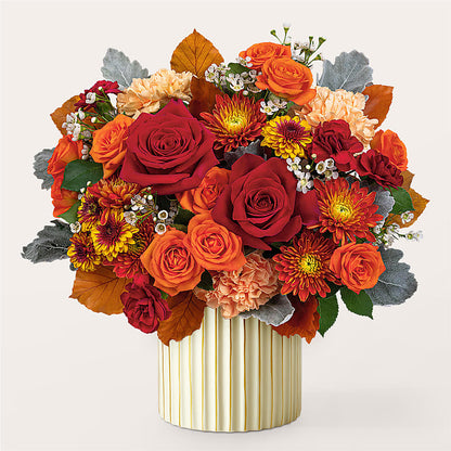 Merlot Bouquet with Ivory Vase –  Loop Flower Studio, Chicago IL