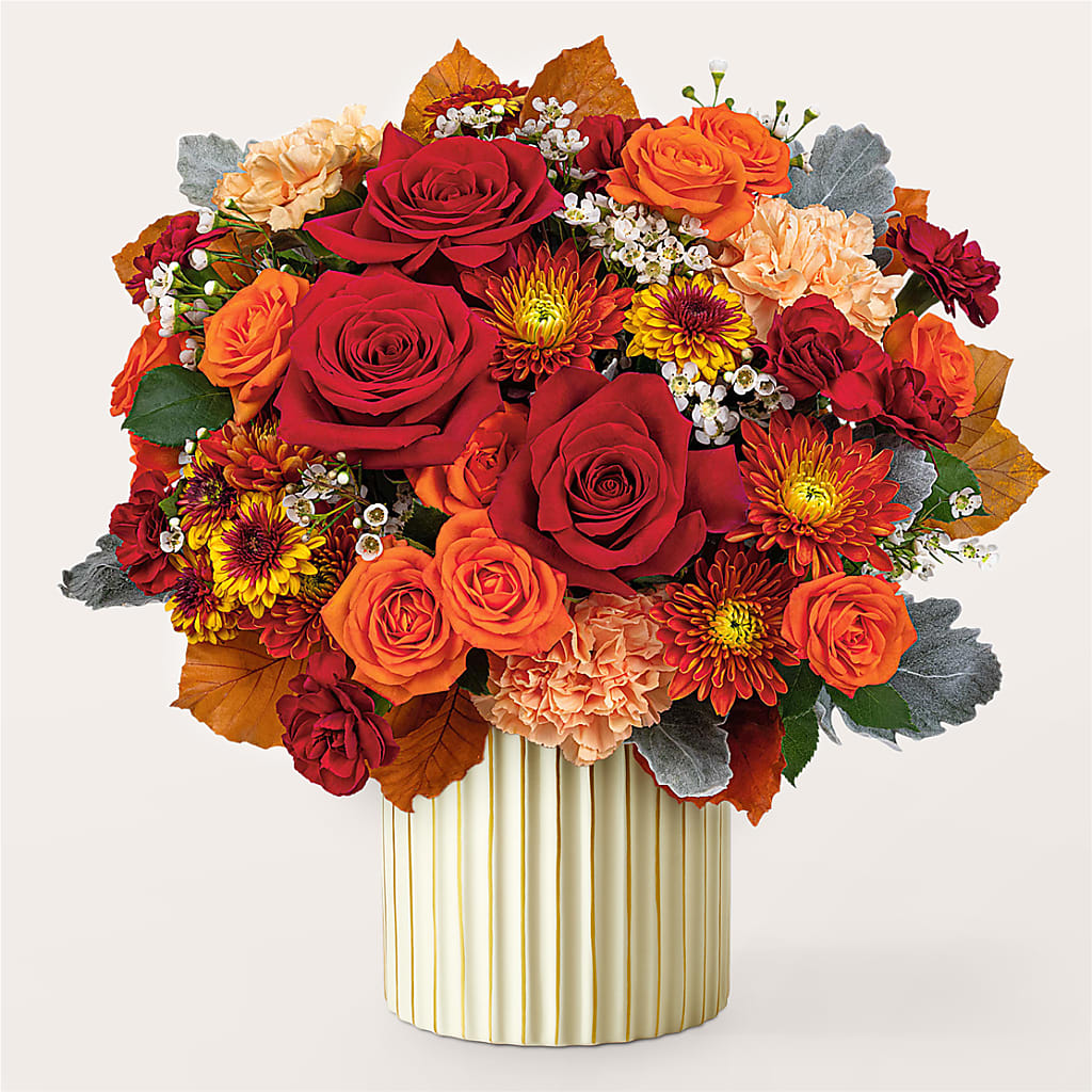 Merlot Bouquet with Ivory Vase –  Loop Flower Studio, Chicago IL