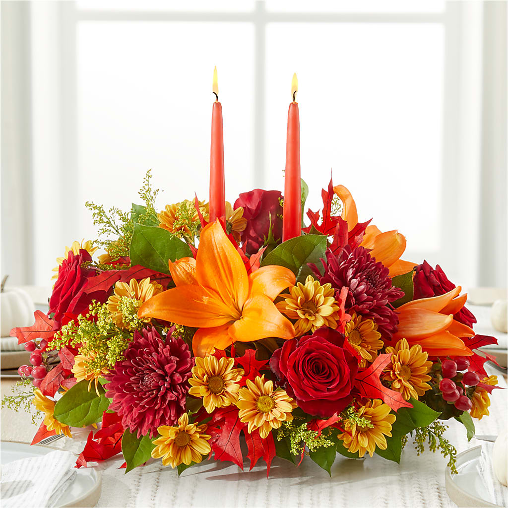 Autumn's Embrace Centerpiece –  Loop Flower Studio, Chicago IL
