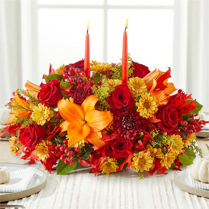 Autumn's Embrace Centerpiece –  Loop Flower Studio, Chicago IL