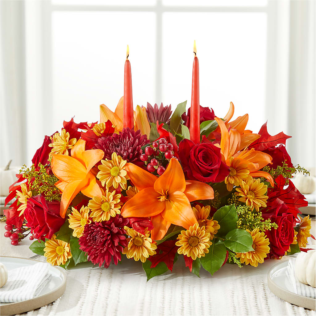 Autumn's Embrace Centerpiece –  Loop Flower Studio, Chicago IL
