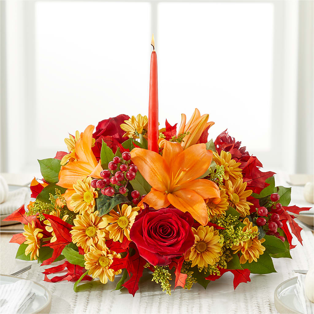 Autumn's Embrace Centerpiece –  Loop Flower Studio, Chicago IL