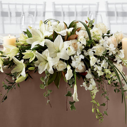 White Linen Arrangement –  Loop Flower Studio, Chicago IL
