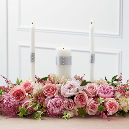 Worldwide Romance Unity Candle Arrangement –  Loop Flower Studio, Chicago IL
